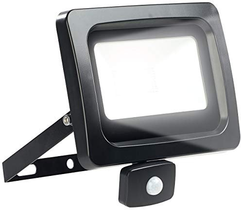 Luminea LED-Strahler Sensor: Mini-LED-Fluter, PIR-Sensor, 50 Watt, 4.000 lm, tageslichtweiß, IP44 (Flutlicht Bewegungsmelder, Fluter mit Bewegungsmelder außen, Garten)