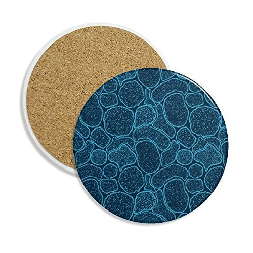 Blau Mikroskop Zellen Struktur Illustration Stein Drink Keramik Untersetzer für Tasse Geschenk 2