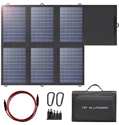 ALLPOWERS 100W 18V 12V Solar Panel Monocristalino Célula Placa Solar Portatil Flexible Módulo con Conectador para Coche, Carpa, Cabina, Barco, RV