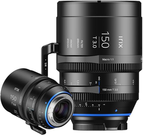 Irix Cine 150mm T3.0 Macro 1:1 Obiettivo video 150mm per Arri PL || 11 lamelle Min 0.35 m Rotazione 270° || Obiettivo video per PL || Versione imperiale