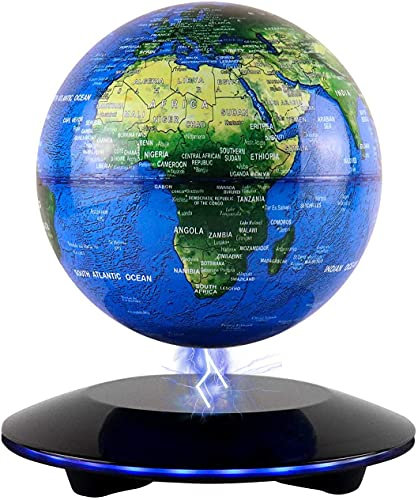 JOWHOL Globe Teresstre Lumineux Magnétique Lévitation Rotatif Lamp de Décoration Maison Bureau Chambre Bleu…