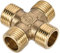 Conector de latón con cruz, 1 / 2 G, roscado macho de 4 vías, conector acoplador, diámetro igual junta de 4 vías.