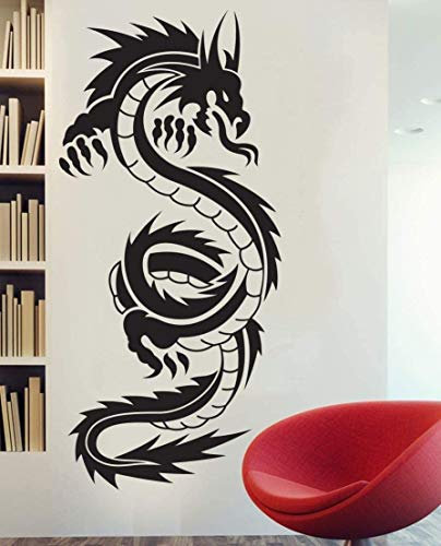45X95Cm Tribal Tattoo Klassischer Chinesischer Drache Wandtattoo Aufkleber Dekor Wandkunst Vinyl Wandbild Individuelle Kunsttattoos Plus Size 45 * 95Cm