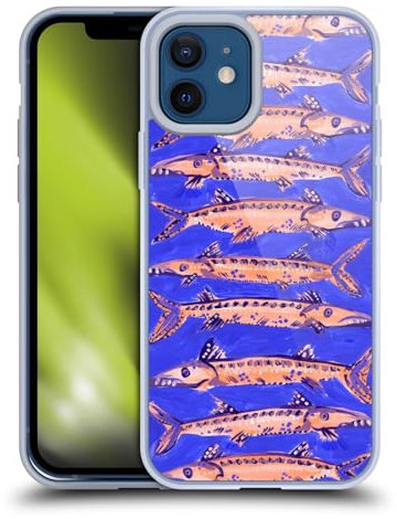 Head Case Designs Offizielle Cat Coquillette Barrakuda Blau Meer Gelhülle [Militärischer Schutzgrad] Kompatibel Mit Apple iPhone 12 / iPhone 12 Pro Und Kompatibel Mit MagSafe