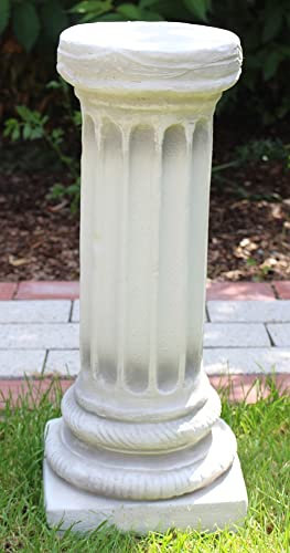 JS Garten Deko Beton Figur Skulptur ionische Säule H 47 cm Dekofigur Sockel Statue Gartenskulptur