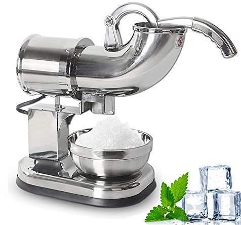 TGHY Tritaghiaccio Elettrico con Vasca in Acciaio Inox 1440 RPM 65 kg/h Macchina Tritaghiaccio Snow Cone Maker per Cocktail Granite Frullati Bibita Fresca