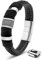 SERASAR Herren Armband 20cm Silber Männer Leder Armreif Lederband Herrenarmreif Armschmuck Schmuck Herrenschmuck Armkette Flecht Wickelarmband Armbändchen Bracelet