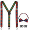 W WIDMANN MILANO Party Fashion 68551 - Verkleidungsset Nerd, Hosenträger, Fliege und Brille, College, Schüler, Schulmädchen, Karneval, Mottoparty