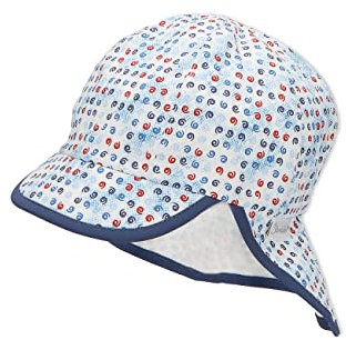 Sterntaler Jungen Schirmmütze mit Nackenschutz Flash Sonnenhut, Weiss, 51