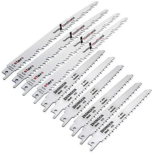 Lot de 10 lames de scie sabre pour coupe du bois et du métal