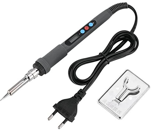 Saldatore elettrico, 60W 180-480℃ LCD digitale Saldatore Riscaldamento interno Saldatore elettrico Spina europea per oro, argento, rame, stagno, alluminio