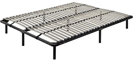 i-flair Metallbett Lattenrost 140x200 cm, Gästebett auf Füßen mit Stauraum, Lattenrahmen Ortho - für alle Betten und Matratzen geeignet