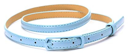 Stevenurr Damen dünner Ledergürtel Dornschließe Gürtel für Kleider Damen Gürtel 105cm schmaler Gürtel Bekleidungszubehör, Hellblau