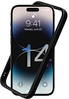 RhinoShield Bumper Case kompatibel mit [iPhone 14 Pro] | CrashGuard NX - Stoßdämpfende Schutzhülle im schlanken Design - 3.5 Meter Fallschutz - Schwarz