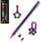 Aionly Fidget Magnetic Pen, Decompression Ballpoint Magnet Pen Fidget Toys For Ages 8-13, Christmas Stocking Filler Gift For Teenage Boys Girls 8 9 10 11 12 Years Old, Unique Gadgets (Rainbow Beads)