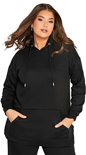 Yours Curve Overhead Hoodie - Women's - Plus Size Curve Black