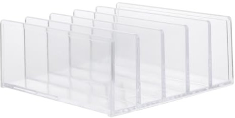 NUOBESTY Acrylic Desk Bookend Transparent Sorting Organizer Desktop Storage Holder for Office Home Envelopes Documents Files Letters Papers Notebooks