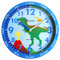 Ravel R.KC.11 Wanduhr für Kinder, 25 cm, analoger Quarz, blauer Dinosaurier/blaues Zifferblatt