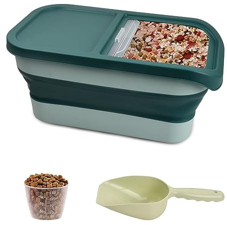 HoaaiGo Almacenamiento de comida para perros, caja de comida para mascotas, contenedor de comida para perros, caja resistente a la humedad, recipiente de almacenamiento para comida para gatos con