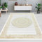 CARPETIA Teppich Wohnzimmer Esszimmer Kurzflor orientalisch elegant edel Ornamente Glanzeffekt Mäander Creme Gold 200 x 290 cm