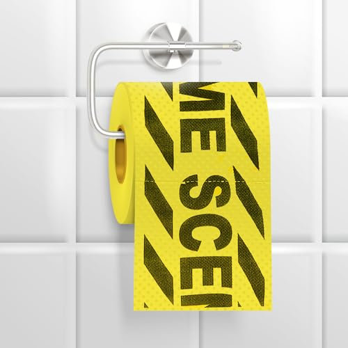 Papier toilette amusant en forme de ruban de signalisation - Mad Monkey, Jaune Fluo, Noir