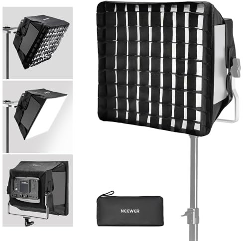 NEEWER verbesserter Softbox Diffusor für NL660 RGB660 PRO II LED Video Lichtpaneel, 12,6 x 11,6, faltbar mit Gitter/Tasche/Verdunkelungshaube, schnelle Einrichtung für weiches Licht, NS4S