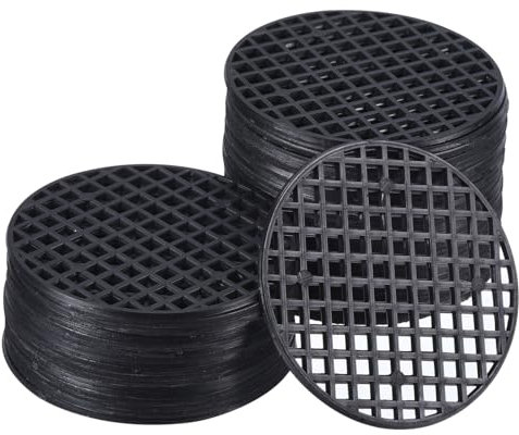 PATIKIL Fleur Pot Trou Maille Coussinet, 50pcs 2.2 Pouce/5.5cm Rond Rigide Bonsaï Drainage Maille Grille Écran Bas Grille Tapis pour Jardin, Noir