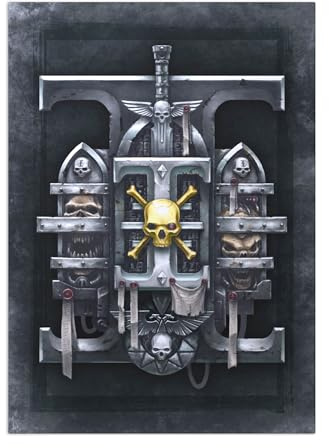 Displate Offiziell Warhammer MetallPoster Magnetische Befestigung Inklusive Lizenziert Bilder Hochwertiges Poster Warhammer 40,000 Emblems - Deathwatch 2 45 cm x 32 cm