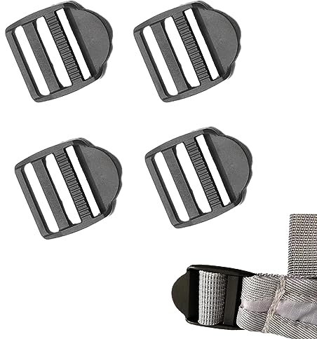 beidaiby 4 Pcs Buckles,Plastic Ladderlock Lock Buckle Slider,Adjustable 25mm Webbing Strap Release Buckles,Buckle Strap Sliders for Backpacks straps,Rucksack,luggage,Harnesses,Leashes,Collars