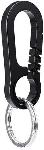 Titan-Karabiner, Schlüsselanhänger, Flaschenöffner, Tibitdeer Mehrzweck-Karabiner Clip für Camping, Wandern, Karabinerhaken Schwarz