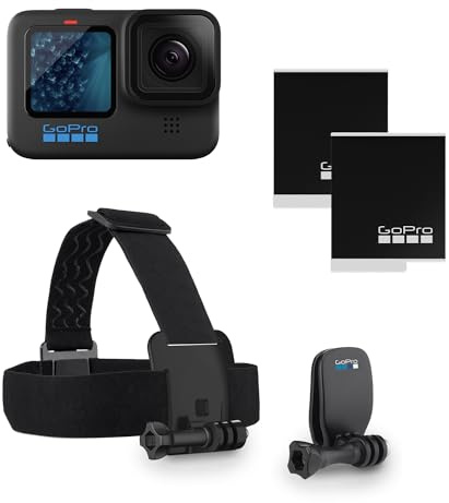 GoPro Pacchetto HERO11 Black: include fotocamera HERO11 Black, fascia per la testa + QuickClip e batteria Enduro (2 in totale)