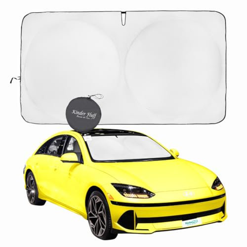kinder Fluff Windscreen Sunshade | Oxford Cloth Car Foldable Windshield Sun Cover Blocks 99% UV Rays | Thicker Car Window & Auto Interior Accessories Sunshades for Windshields Sun Heat - M (155x81cm)