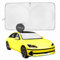 kinder Fluff Windscreen Sunshade | Oxford Cloth Car Foldable Windshield Sun Cover Blocks 99% UV Rays | Thicker Car Window & Auto Interior Accessories Sunshades for Windshields Sun Heat - M (155x81cm)