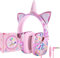 Kinder Kopfhörer, Kopfhörer Kinder mit Kabel ab 3 4 5 6 7 Jahren Mädchen Jungen, Faltbare, Einstellbar, Stereo Sound, HD-Mikrofon, Over Ear Kinderkopfhörer für Schule/Tablet/PC (Einhorn)