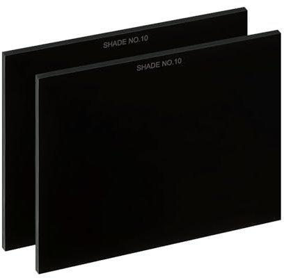 PATIKIL Welding Len Shade 10 Glass 4-5/16x 3.5, 2Pcs Hardened Glass Black Darkening Filter Plates Covers Replacement for Weld Helmet Hood