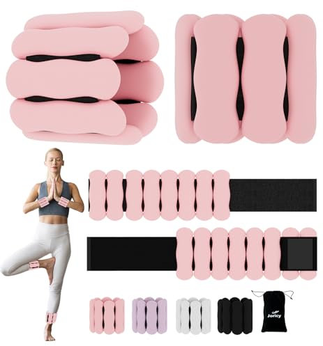 Wrist Ankle Weights for Women Men Kids, Leg Arm Wrist Weights Bangles 0.5kg*2 Wearable Weights Pilates Weighted Bracelet for Strength Training Walking Swimming Yoga Physical Therapy Pink