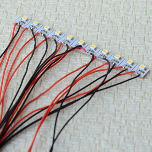 12V vorverdrahtete für SMD LED Gebäude Innenbeleuchtung Warmweiß Komplettset 12 Stück mit Drähten