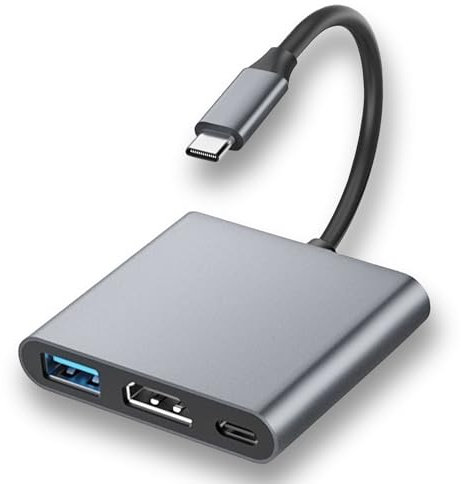 Adaptador USB a HDMI, 3 en 1 USB c to HDMI, 4K USB 3.0+PD, 4K@30Hz, 5Gbps Adecuados para MacBook Pro iPad Pro ChromeBook Pixel