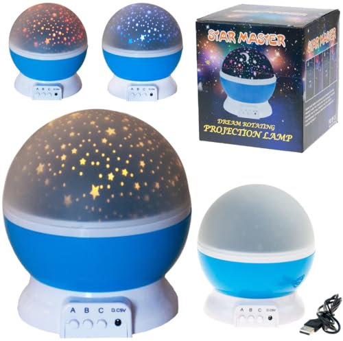 Martom Sky Star PROJEKTOR NACHTLICHT DREHBAR 360 BLAU, LED Nachtlicht Sternen-Himmel Projektor; Lechtendes Sternenlicht, Galaxy-Universum Schlaf-Licht für Kinder- & Jugendzimmer