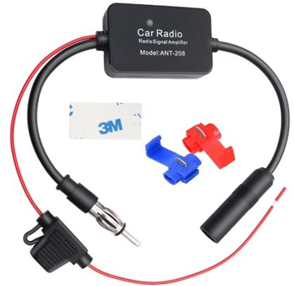 JZK 12V FM DAB+ Amplificador de señal de antena estéreo para radio de coche, amplificador digital de señal antena de coche adaptador para camión SUV receptor multimedia