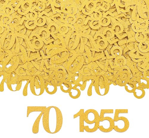 GoldRock Konfetti 70 Geburtstag Deko Groß 3,3-5cm,100 Stück Streudeko 70 Geburtstag, Deko 70 Geburtstag Frau Mann 1955,Glitzer Tischdeko 70. Geburtstag,Dekoration 70er Geburtstag,Deko 70 Konfetti Gold