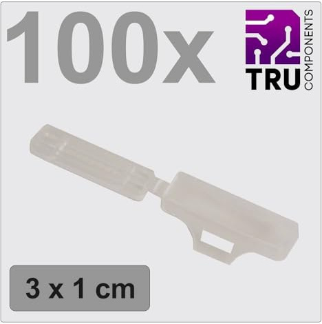 TRU COMPONENTS TC-12888596 T24CA081 Zeichenträger Beschriftungsfläche: 9.5 x 30 mm Transparent Anzahl Markierer: 100 10