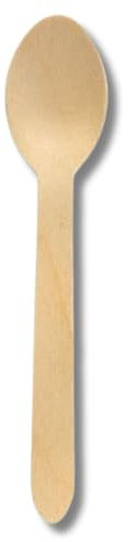 DOT Horeca Solutions 100 CUCCHIAI 16 CM Posate Forchette Cucchiai Coltelli Cucchiaini da Caffè Legno Monouso Bio Riciclabili Usa e Getta Biodegradabili Compostabili