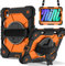 Custodie per Tablet PC Rugged Case Compatible with iPad Mini 7th Generation 2024,Heavy Duty Protective Cover with Adjustable Stand, Shoulder Strap & Pencil Holder | Kids-Friendly(Black+Orange)