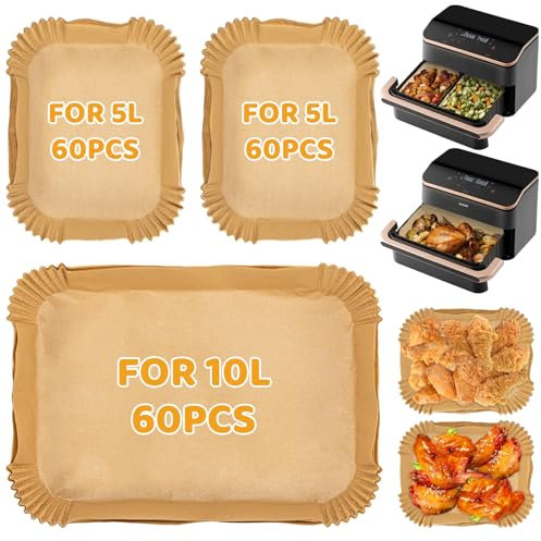Carta Forno per Friggitrice ad Aria Cosori 10 Litri, 180 Pezzi Carta da Forno per Cosori Friggitrice ad Aria 10 Litri, Carta Pergamena Contenitori Friggitrice ad Aria Accessori