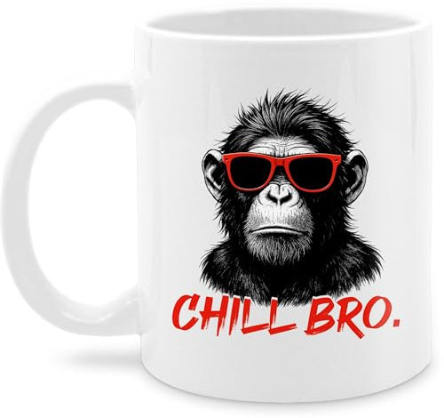 Tasse Tassen 325ml - Chill Bro cooler Affe Geschenk Statement lustig I Coole Geschenke junge Männer I Zocker Sprüche Teenager Geschenk Gamer I Coole Sprüche Zocken - 325 ml - Weiß - für jungs