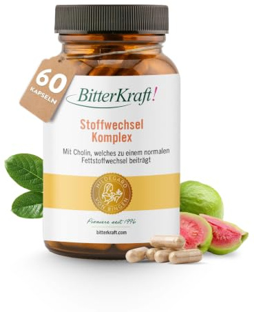BitterKraft! Stoffwechsel Komplex 90 Kapseln - Energiestoffwechsel & Fettverbrennung – Mit Cholin, Bitterstoffen & Vitaminen – Nach Hildegard von Bingen – Made in Germany