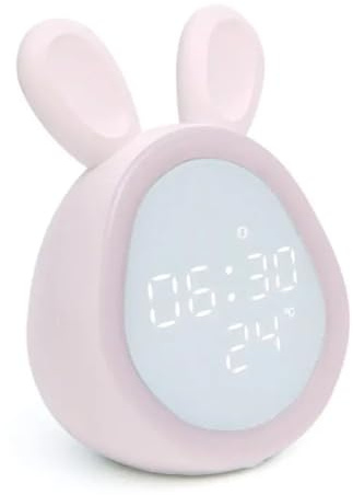 Réveil avec veilleuse - Lapin mignon - Intensité variable - LED - Numérique - Contrôle du programme intelligent - Pour enfants, garçons et filles