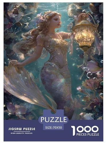Mermaid Jigsaw Puzzles Puzzle for Adults Kids. 1000 Pieces Impossible Challenge Toy Educational Game Home Decoration for Educational Games Gifts 70x50cm/1000pcs