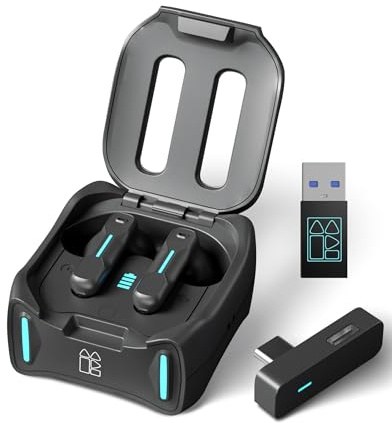 Middle Rabbit SW4 Pro Gaming Earbuds with Mic Wireless, 2.4G Dongle + Bluetooth Dual Mode, 20ms Low Latency, Compatible with PS5, PS4, Playstation, Desktop&Laptop PC, VR